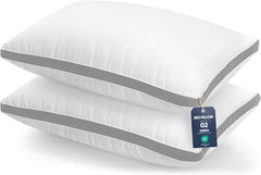 Utopia Bedding Pillows 2 Pack Queen Size, (Navy) Hotel Quality Pillows, Brushed Fabric, Bed Pillow for Back, Stomach or Side Sleepers - 18 X 26 Inch / 45 X 66 Cm