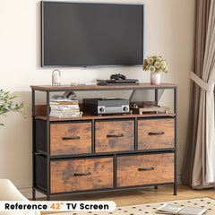 A Multi-functional Bedroom Furniture Piece Featuring A 5-drawer Dresser, TV Stand, Large Storage Cabinet, And A Closet Organizer With Fabric Drawers All Designed For Efficient Storage And Organization In Your Living Space 100x30x80cm