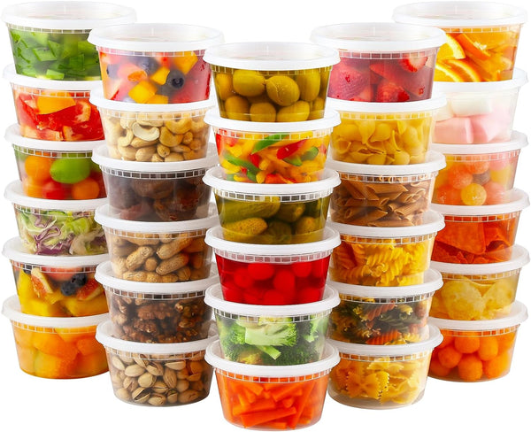 AOZITA 20 Sets 32 Oz Plastic Deli Food Containers with Lids, Airtight Food Storage Containers, Freezer/Dishwasher/Microwave Safe, Soup Containers for Takeout Meal Prep Storage