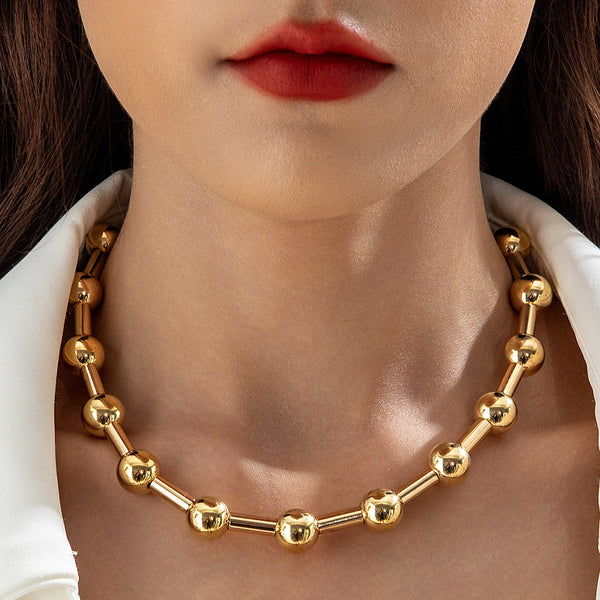 European & American Cross-Border Beaded Statement Necklace - Minimalist Personalized Patchwork CCB Fashion Jewelry