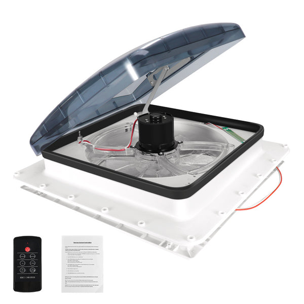 Roof Vent Fan Motorhome Fan Speed Intake Exhaust Automatic Level Permanent Reversible Fan with Crank Lift Smoke Lid