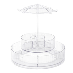 Hanging Jewellery Storage with Umbrella Shaped Jewellery Rack, Desktop Cosmetics Holder, Layered Storage Space, Rotatable Cosmetics Stand 360° Rotatable Makeup Organizer for Jewellery Makeup Storage,Desktop Decoration