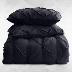 3pcs Pintuck Duvet Cover Set – Reversible Pinch Pleat Design with Pillowcases, Soft & Breathable Microfiber, Button Closure & Corner Ties, Machine Washable, Perfect for Bedroom or Guest Room – All Season