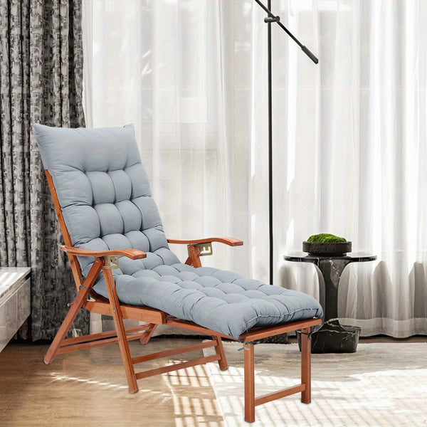 1pc Extra Long Recliner Cushion with Thick - Heavy-Duty Comfort for Rocking Chairs, Living Room, Office, Outdoor - Easy-Clean Cushion in Gray/Black/Navy/Red/ - Compatible with Lazy Boy, Garden, Patio Furniture - Hand Washable - Ideal for Reading, Watching