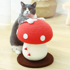 Creative Scratching Post Mushroom Cat Scratching Post Cute Mushroom Scratch Pad Cat Scratcher for Indoor Cats 28*28*34cm