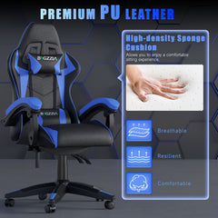 GartistGo Ergonomic Gaming Chair - Gamer Chairs with Lumbar Cushion + Headrest, Height-Adjustable Office & Computer Chair for Adults, Girls, Boys (Without footrest)