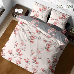 Printed Floral Duvet Sets 100% MicroFiber Super Soft Bedding Sets Button Closure With 2 Pillowcase Reversible Multicolored Duvet Covers Set