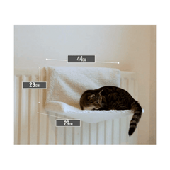 Cat Radiator Bed | Warm Fleece Hammock With Washable Cover | Hanging Radiator beds For Indoor Cats for Kittens & Cats (44x29x23cm) (White Pet Radiator Bed)
