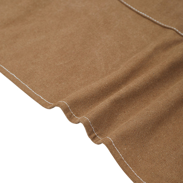 1pc Unisex Canvas-Polyester Blend Apron Durable Sturdy Construction, Adjustable Back Strap, Multiple Pockets for Enhanced Functionality | Khaki & Black Culinary Attire | Ideal for Kitchen Cooking/Baking/Grilling, Artist Painting, Coffee Bar, Servers; Perf