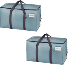 VENO 8 Pack Extra Large Moving Storage Bags with Zips, Heavy-Duty Organizer Tote, Moving Box Alternative, Packing Supply, Clothes Storage Bin, Tag Pocket for Label, Water-Resistant (Clear, 8 Pack)