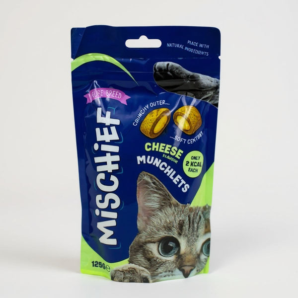 3 value pack Mischief Pillow Cat Treats - 125g | Crunchy & Creamy Snacks for Cats | Available in Salmon, Chicken & Cheese Flavors