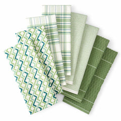 Kelly Collection Kitchen Towels 8 Pack, in Green