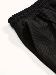 Men'S 2pcs Solid Color Waffle Casual Set, Long-Sleeved Round Neck Pullover Sweatshirt And Solid Color Drawstring Pants, Chic And Comfortable Casual Set, Suitable for Men'S Daily Casual Wear, Vacation Wear, Spring And Autumn Men'S Clothing