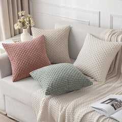 Set of 2 Luxury Corduroy Throw Pillow with Pillow Inserts, 18