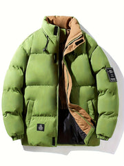 Men's Casual Warm Padded Coat | Autumn/Winter Long Sleeve Zip-Up Jacket, Windproof Padded Coat with Side and Inner Pockets, Ideal for Daily Wear, Outdoor Activities, and Parties, the Perfect Winter Essential, Great Gift for Son, Husband, or Male