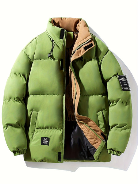 Men's Casual Warm Padded Coat | Autumn/Winter Long Sleeve Zip-Up Jacket, Windproof Padded Coat with Side and Inner Pockets, Ideal for Daily Wear, Outdoor Activities, and Parties, the Perfect Winter Essential, Great Gift for Son, Husband, or Male