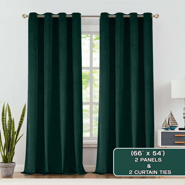 2pcs Premium Velvet Blackout Curtains – High-Quality Thermal Insulated Room Darkening Window Drapes, Light-Blocking Rod Pocket Curtains for Living Room Decor, Bedroom, Machine Washable Home Decorations