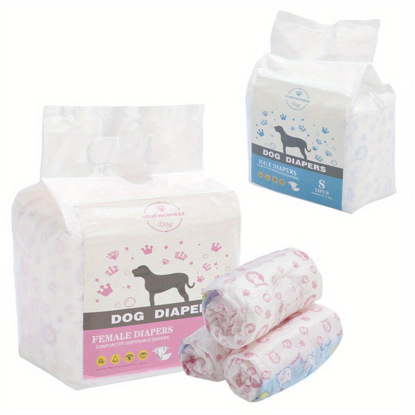 Disposable Dog Nappies Super Absorbent for Dogs, Disposable Dog Nappies Super Absorbent, Dog Wraps for Female Dogs/Male Dogs, Pet Training