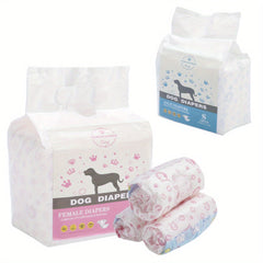 Disposable Dog Nappies Super Absorbent for Dogs, Disposable Dog Nappies Super Absorbent, Dog Wraps for Female Dogs/Male Dogs, Pet Training