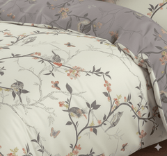 3pcs Caramel Flower Duvet Cover Set - Premium Floral Duvet Cover with Pillow Cases Super Soft Flower Bedding Sets Breathable Reversible Grey Quilt Covers, Machine Washable Double King Superking Size