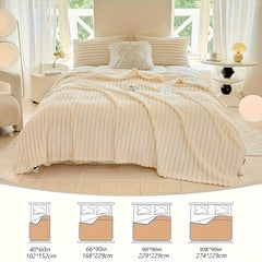 1pc Thickened Blanket Soft And Comfortable Faux Rabbit Hair Reversible Blanket Thermal Fleece Blanket Nap Blanket Air Conditioning Blanket Office Outdoor Camping Gift Blanket Perfect For All Seasons