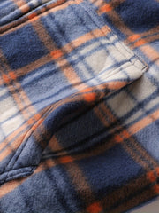 Men's Heavyweight -Lined Hooded Jacket - Full-Zip Plaid Thickened Shirt with Pockets and Adjustable Drawstring, Comfortable and Warm for Autumn and Winter