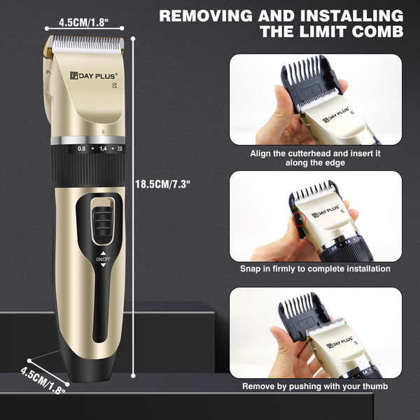 Hair Clippers, 5-Speed Low Noise Portable Dog Clippers for Grooming, Professional Cordless Rechargeable Electric Ceramic Blades, Cordless Electric Haircut Kit with 4 Guide Combs, Hair Trimmer for Men/Dogs/Cats/Pets