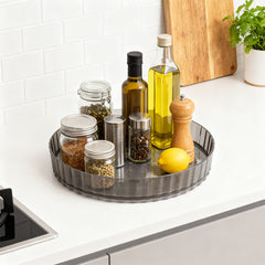 Non-Slip Rotating Storage Rack 1 Pack, Lazy Susan Organizer for Kitchen Spice Rack and Cosmetic Storage, Multi-functional Design for Cupboard Bedroom Bathroom Living Room Use, Complete Worktop Organizer Solution