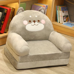 Cozy Kid Folding Sofa, Plush, Washable Lounge Chair for Playroom & Nursery, Foldable Soft Toddler Chair for Reading Relaxing Sleeping