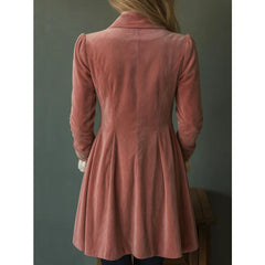 2026 Women'S Autumn Winter Long Sleeve Solid Color Patchwork Lace Golden Velvet Jacket European American Style