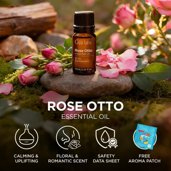 Gya Labs Rose Essential Oils for Skin - 100% Pure Natural Rose Oil for Face, Hair, Diffuser, Perfume & Candle Making Scent Aromatherapy (10Ml)