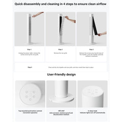 Xiaomi 2 Intelligent Tower Fan, 150° Rotating Tower Fan with Intelligent App Control, 3 Modes, Range 10 m, Energy Efficient