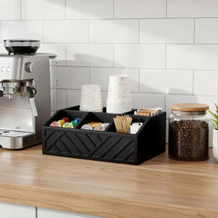 2-Tier Coffee Station Organizer for Countertop, Bar and Tea Accessories Storage Caddy With Counter Shelf for Home and Office