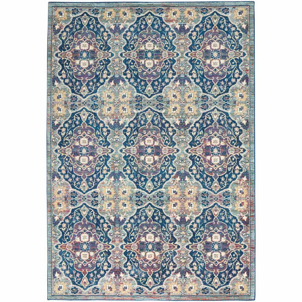 Ankara Blue Patterned Rug in 2 Sizes