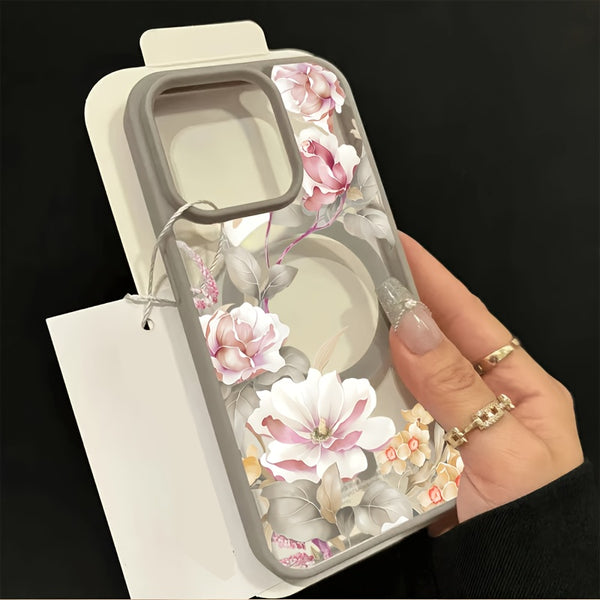 A Stunning And Vibrant Floral Design Phone Cover, for iPhone 16 Pro Max, 16 Plus, 15 Pro, 14, 13, 12, And 11, Featuring New Drop Protection And a Magnetic Closure.