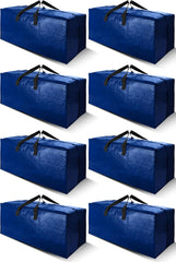 Cosy Family 4 Pack Heavy Duty Extra Large Moving Bags with Backpack Straps - Strong Handles & Zippers, Storage Totes for Space Saving, Fold Flat, Alternative to Moving Box (X-Large-Set of 4, Blue)