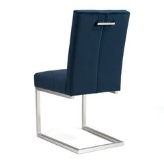 Bentley Designs Tivoli Navy Velvet Cantilever Dining Chair, 2 Pack