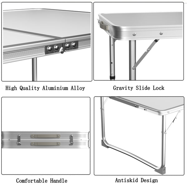 60cm Folding Table Heavy Duty, Trestle Table Indoor Outdoor Garden Catering Heavy Duty Folding Table, for Picnic Party Dinner Camping Buffet Wedding Market Garden Party Picnic,