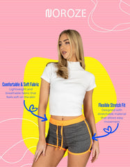 RUFEDGE Women'S Gym Fleck Hotpants Casual Summer Activewear Shorts Breathable Ladies Workout Running Fitness Short UK Sizes 8-18