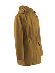 Drawstring Waist Hooded Zip Up Coat, Casual Long Sleeve Coat for Fall & Winter, Women's Clothing