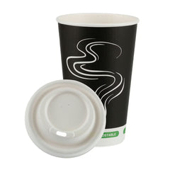 Ieco Recyclable Triple Wall Hot Cups & Lids, 12Oz, 100 Pack