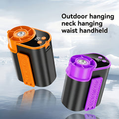 Wearable Air Conditioning Fan - USB Rechargeable, Intelligent 5-Speed High-Speed Fan, Fast Cooling, 5000Mah Battery with Super Long Battery Life, Built-In Flashlight, Ideal for Outdoor Camping, Sports, And Work