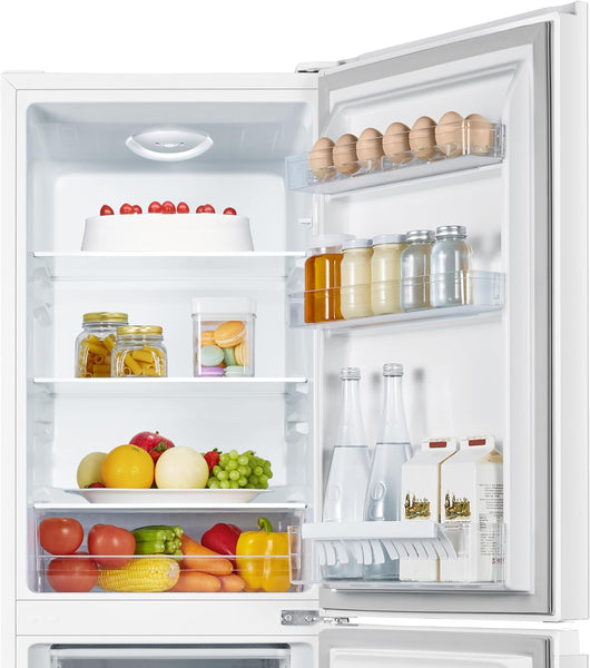 Fridgemaster MC50175A 50Cm Freestanding 60/40 Fridge Freezer - 175-Litre Capacity with Crisper Box - Reversible Door - LED Lighting- 4 Star Freezer Rating - White - E Rated