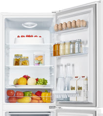 Fridgemaster MC50175A 50Cm Freestanding 60/40 Fridge Freezer - 175-Litre Capacity with Crisper Box - Reversible Door - LED Lighting- 4 Star Freezer Rating - White - E Rated