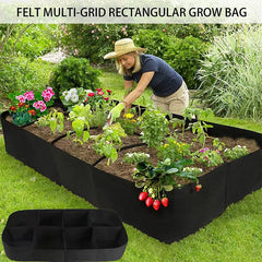 8 Grids Garden Raised Planting Bed Fabric Raised Garden Bed Square Felt Garden Flower Grow Bag Vegetable Planter Pot