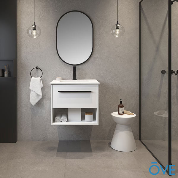 Ove Camila 600Mm Wide Wall Mounted Vanity in Matte White