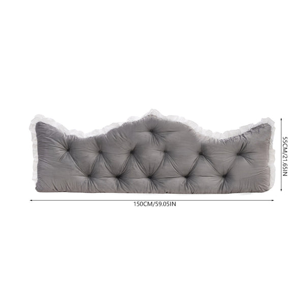 Large Ultra-Soft Comfortable Plush Backrest Pillow, Princess Style Reading Cushion, Neck and Back Support, Luxurious Fashionable Home Style Multifunctional Lace Ruffled Headboard Cushions, Suitable for Bedroom, Living Room, Dorm, Sofa Home Decor, Machine