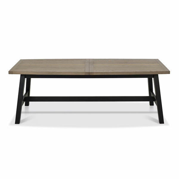 Bentley Designs Camden Weathered Oak & Peppercorn Extending Dining Table, Seats 6-8