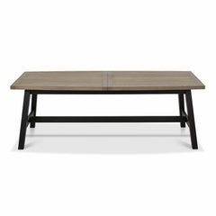 Bentley Designs Camden Weathered Oak & Peppercorn Extending Dining Table, Seats 6-8
