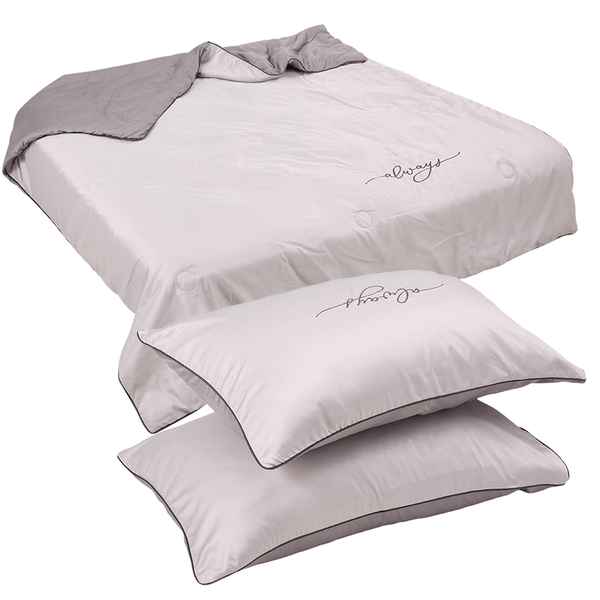 3PCS Luxury Embroidered Summer Bedding Set, Air-Conditioning Thin Quilt Set, Washed Twill Lightweight & Soft Breathable for Hot Sleepers, Machine Washable, Comtemporary Style 100% Polyester (1 Duvet + 2 Pillowcases, Without Pillow Inserts)